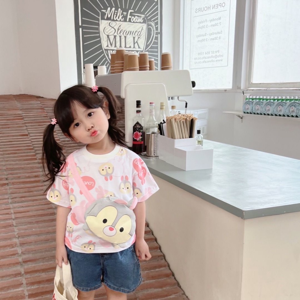 Áo Thun Tay Ngắn In Họa Tiết Hoạt Hình Thời Trang Mùa Hè Cho Bé
