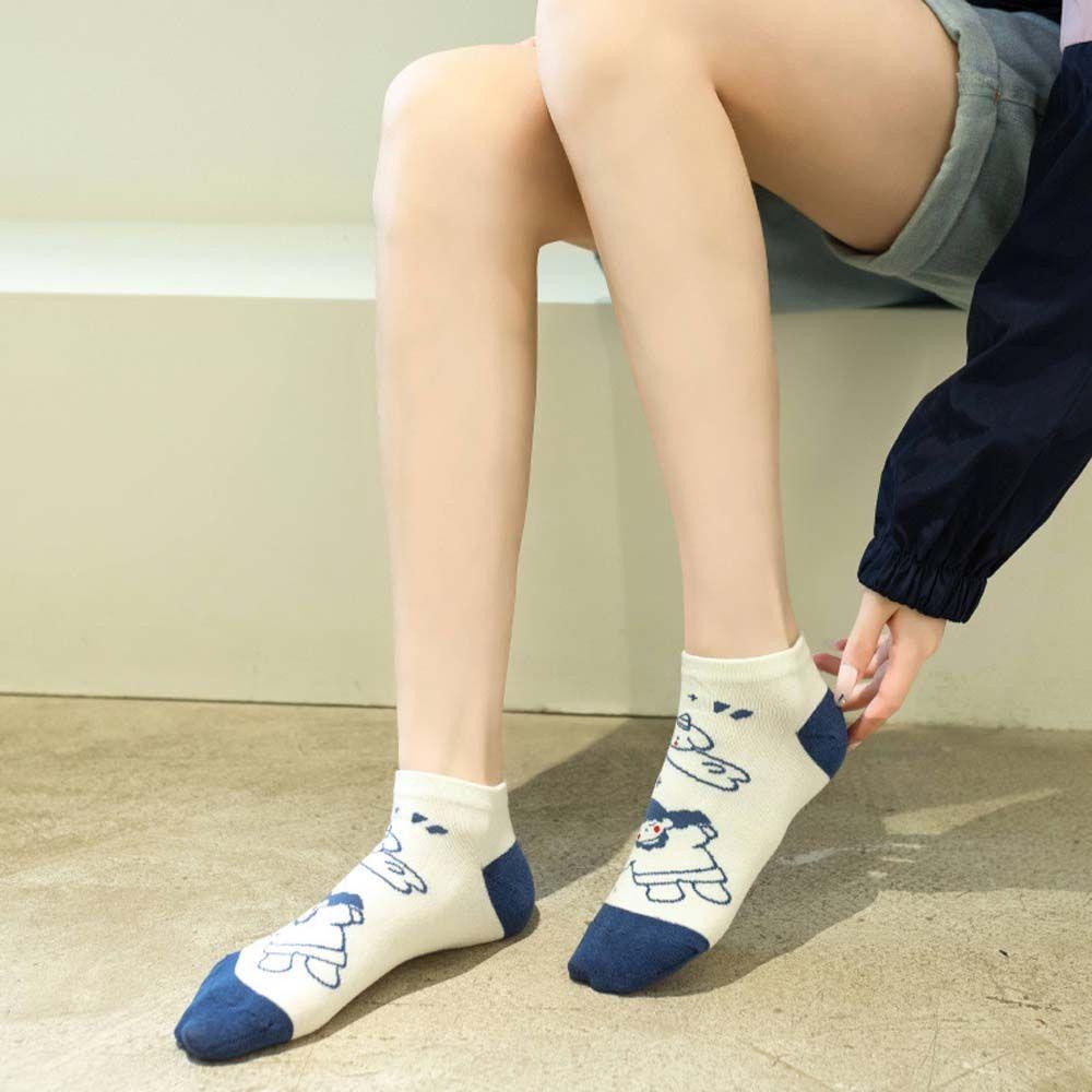 Vớ Cotton Cổ Thấp Chống Trượt In Họa Tiết Hoạt Hình Phong Cách Hip Hop Đáng Yêu VANES1