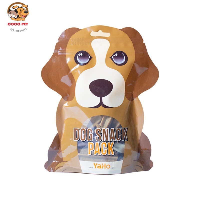 Bánh Thưởng, Thanh Xoắn Gặm Sạch Răng Cho Chó Dog Snack Pack Yahoo Túi 120g Mix 3 Vị Bò-Sữa-Gà