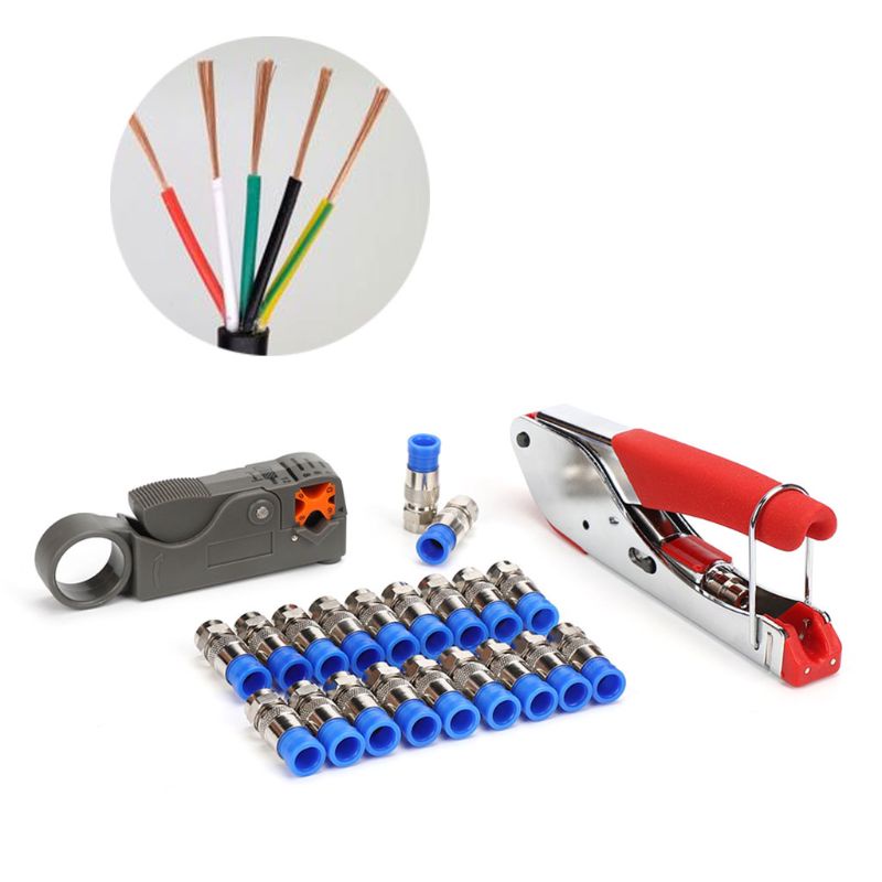 Bộ Dụng Cụ Kìm Cắt Dây Cáp Đồng Trục RG59 RG6 Coaxial