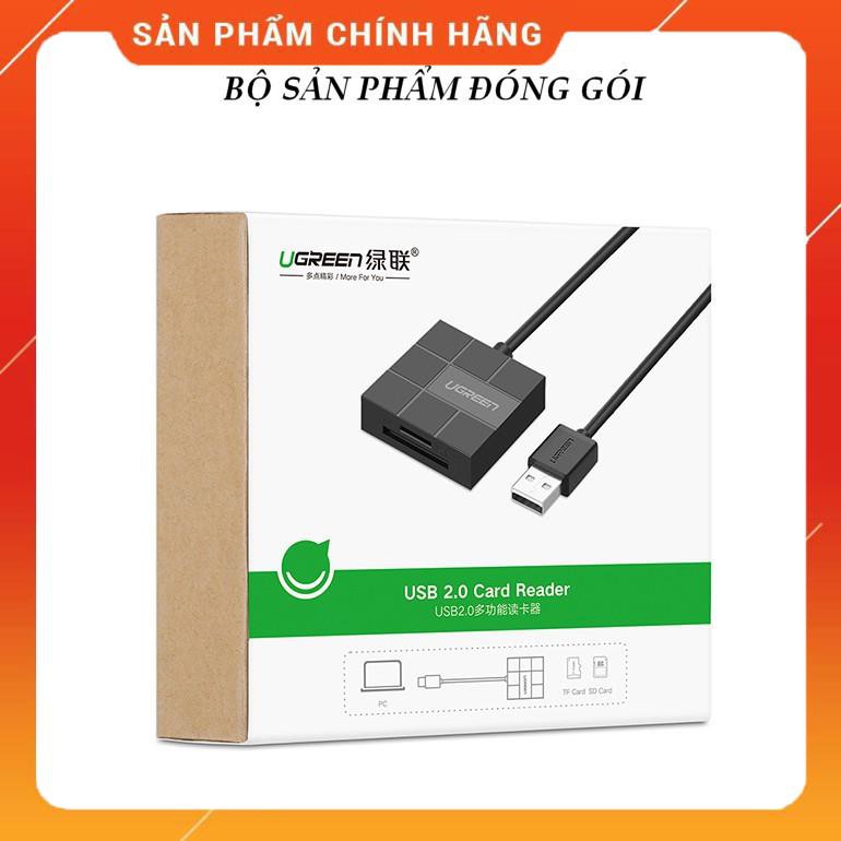 Đầu đọc thẻ USB 2.0 hỗ trợ thẻ TF/SD dài 0.3m UGREEN 30765 dailyphukien