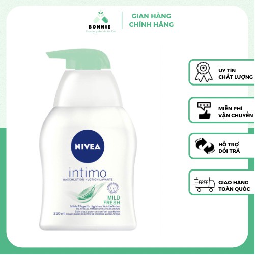 -Dung dịch vệ sinh phụ nữ Nivea dưỡng ẩm nhẹ dịu Intimo Mild Fresh