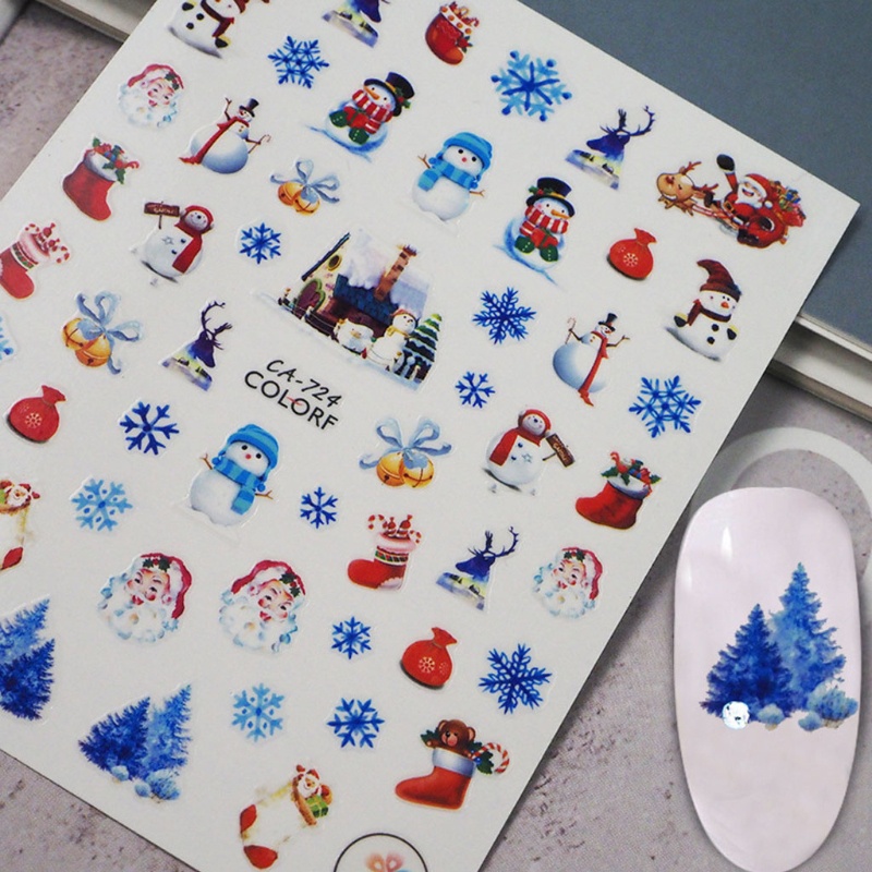 Đề Can Dán Móng Tay 3D Chủ Đề Giáng Sinh