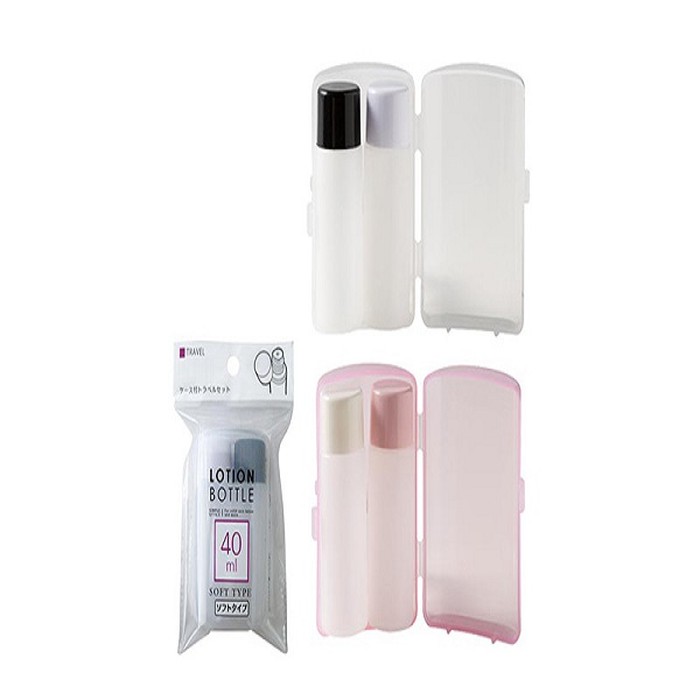 Set 2 lọ chiết mỹ phẩm 40ml, 50ml kèm hộp đựng Hàng Nhật Chính Hãng