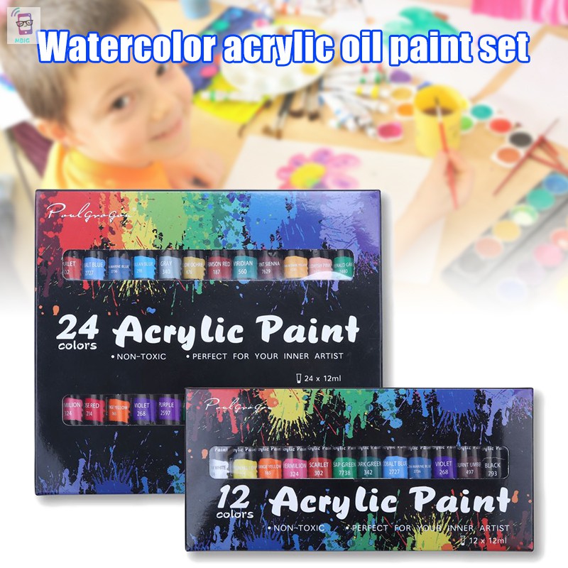 Set 12 / 24 Lọ Sơn Màu Acrylic 12ml Dùng Để Vẽ Trang Trí Móng Tay Nghệ Thuật