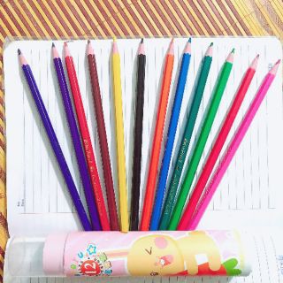 <FreeShip> Bút chì tô màu 12 cây/ống/12 màu kèm gọt chì