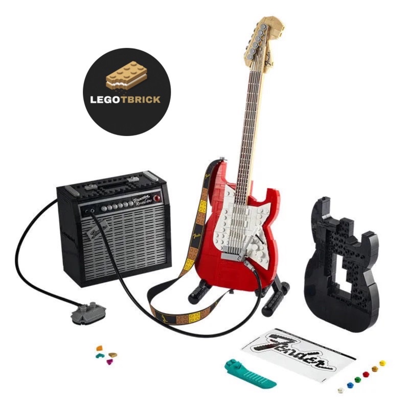 Đồ chơi lắp ráp mô hình thông minh Guitar điện FENDER - Lego xếp hình cây đàn Guitar điện đỏ - Tbrick - nonlego