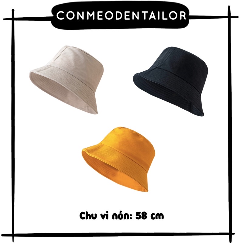 Nón Bucket Trơn Vải Kaki CONMEODENTAILOR