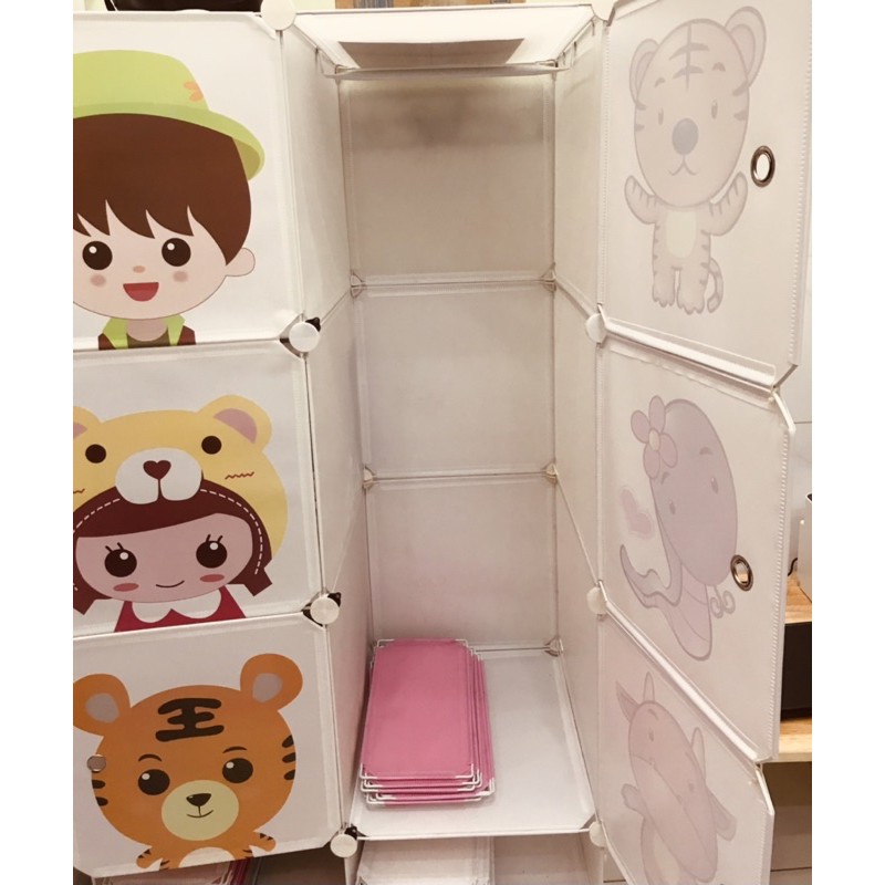 Tủ Nhựa Lắp Ghép 6 ô Lớn và 2 ô Nhỏ - Hoạt Hình Siêu Cute