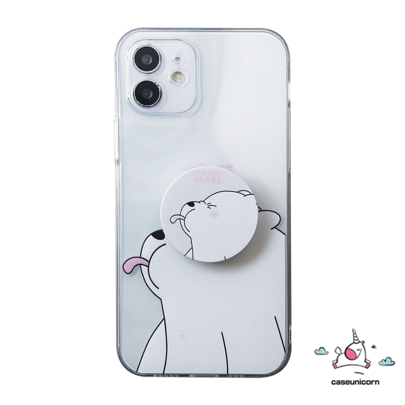 Ốp điện thoại mềm trong suốt in hình We Bare Bears có giá đỡ cho Redmi Note 9 9S 9Pro 7 8 8Pro 5A 6A 4A 4X 5Plus