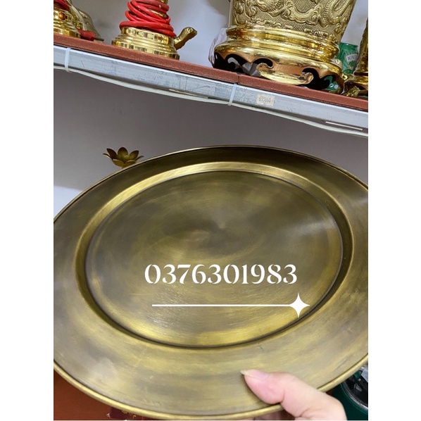Mâm đồng mâm ăn cơm bằng đồng hun màu giả cổ đường kính 40,52,60cm