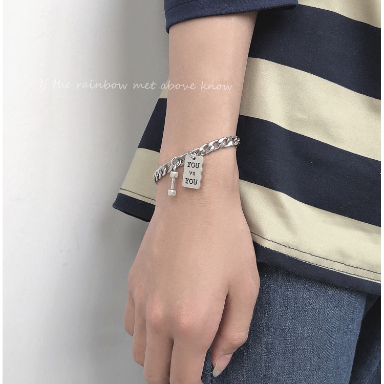 Vòng đeo tay kim loại thiết kế đơn giản thời trang cho cả nam và nữ