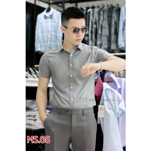 Áo sơ mi nam ngắn tay in họa tiết cao cấp vải đẹp thoáng mát