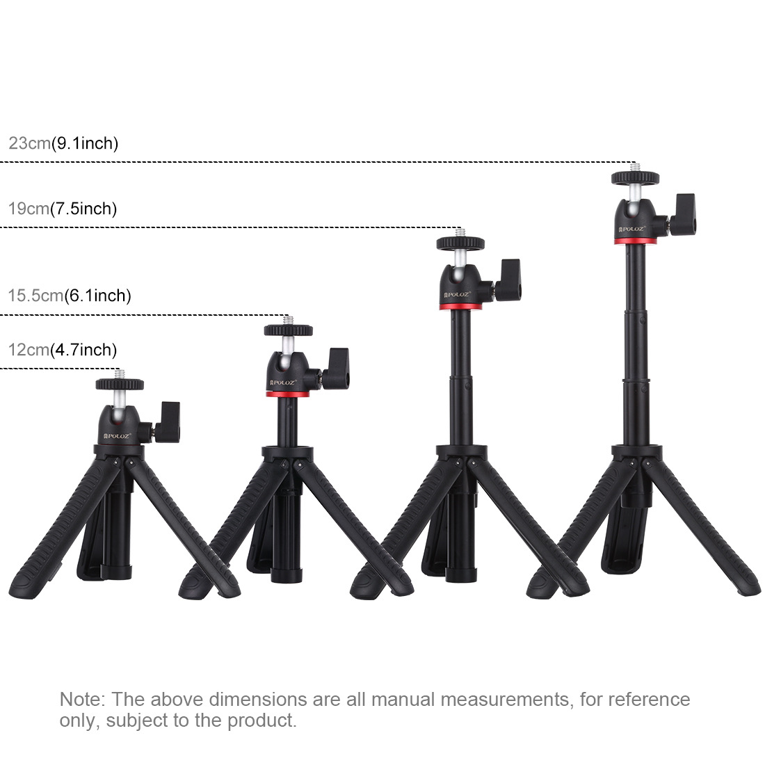 PULUZ Selfie Sticks Travel Tripod Mount with Phone Clamp for Xiaomi Huawei Iphone Oppo Vivo Vlogging and Tripod Adapter Long Screw for Gopro Hero 9 8 7 6 5 4(Black)