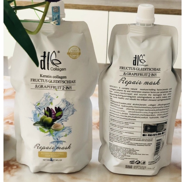 KEM HẤP Ủ TÓC COLLAGEN DL BƯỞI BỒ KẾT 500ML CHÍNH HÃNG - PHỤC HỒI TÓC HƯ TỔN - KHÔ XƠ - CHẺ NGỌN