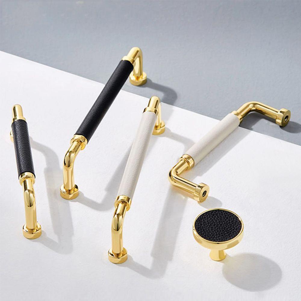 ZAIJIE24 Tay Nắm Cửa Tủ Bằng Da Và Hợp Kim Kẽm Chất Lượng Cao