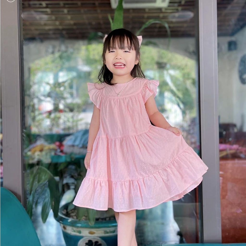 Váy bé gái hồng dâu siêu ngọt ngào
