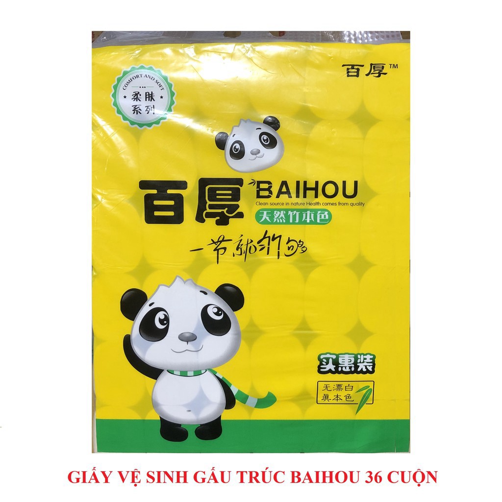 [HOT] 36 CUỘN GIẤY GẤU TRÚC ĐA NĂNG SIÊU DAI BAIHU (HÀNG CHUẨN GIÁ ĐẸP)