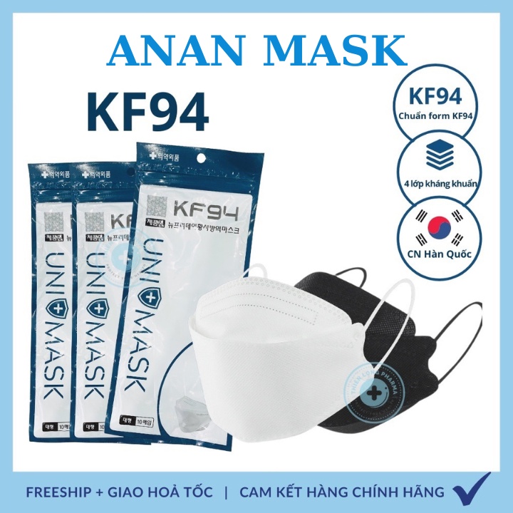 Khẩu trang KF94 An An MASK 4 lớp kháng khuẩn, kiểu dáng 4D Hàn Quốc hàng chính hãng chống bụi mịn
