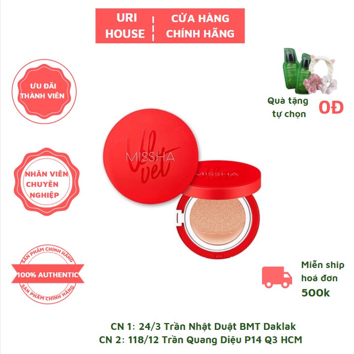 Phấn nước Cushion Missha Velvet Finish Cushion (Hộp Đỏ)