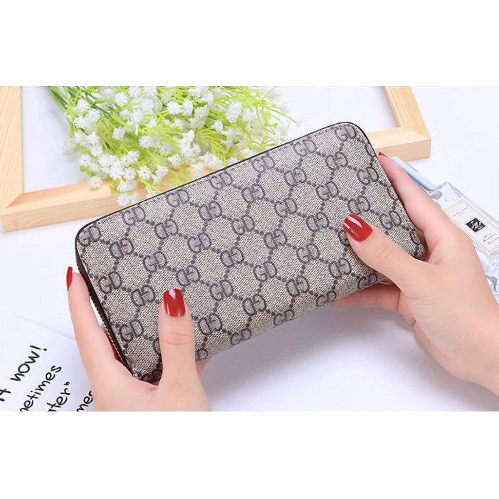 Ví Dài Nam Nữ Sang Chảnh GD & Hoa Khóa Kéo Cầm Tay