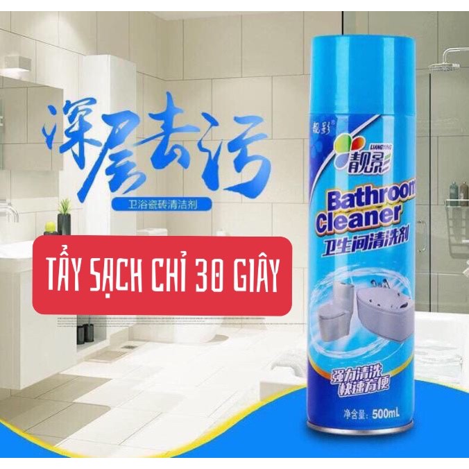 CHAI XỊT TẨY RỬA NHÀ TẮM SIÊU SẠCH THẦN TỐC BATHROOM CLEANER 500ML - KHỬ MÙI, TẨY TRẮNG TOILET, SÀN NHÀ TẮM CỰC HIỆU QUẢ