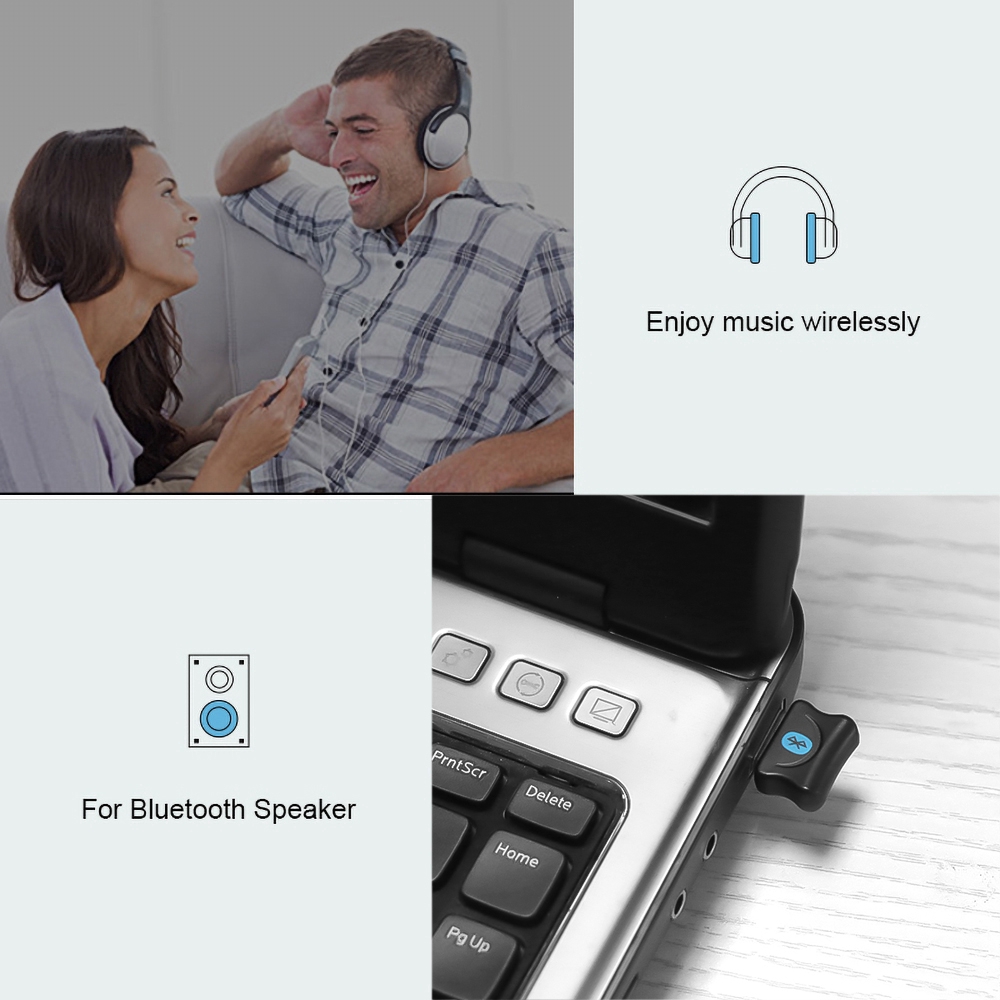 Usb Bluetooth V5.0 Nhận Tín Hiệu Không Dây Cho Loa Máy Tính Tiện Lợi