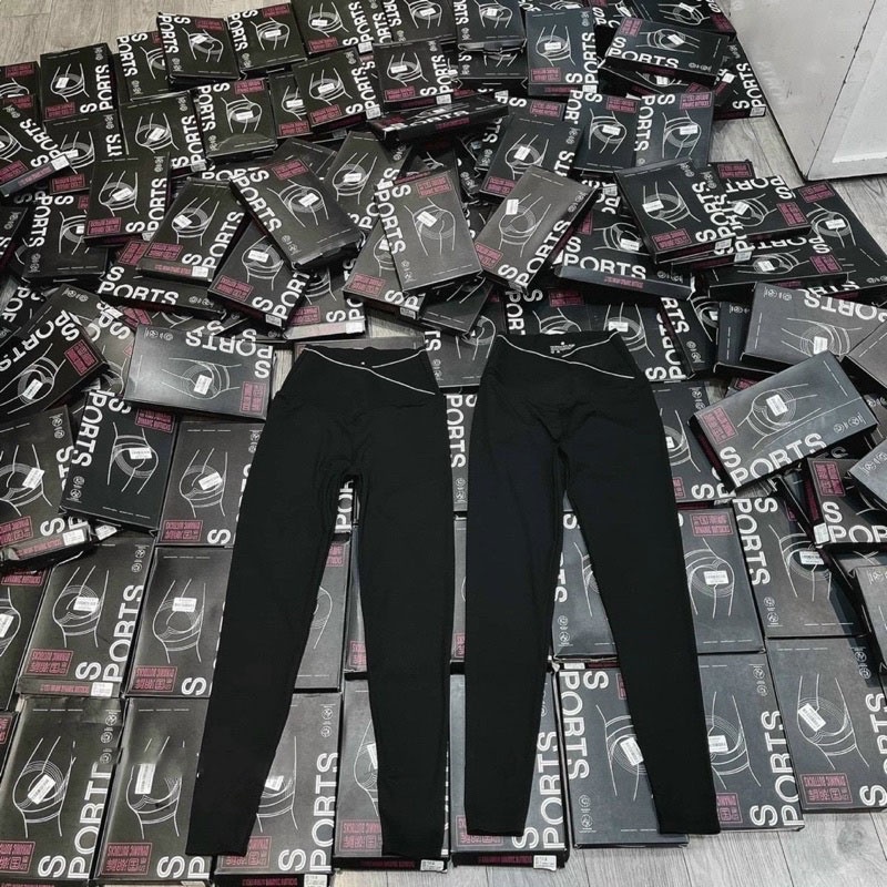 Quần Legging Cạp Chéo, Gen Bụng Nâng Mông Chất Cotton Co Giãn Không Box