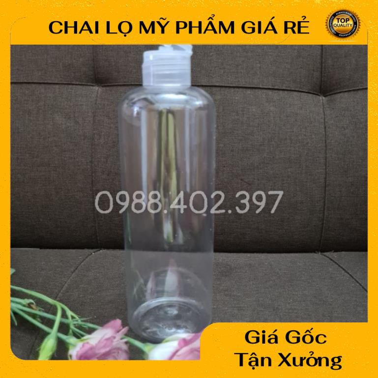 Chai Chiết Mĩ Phẩm ❤ RẺ VÔ ĐỊCH ❤ Chai nhựa pet nắp bật 500ml Trong chiết mỹ phẩm , phụ kiện du lịch