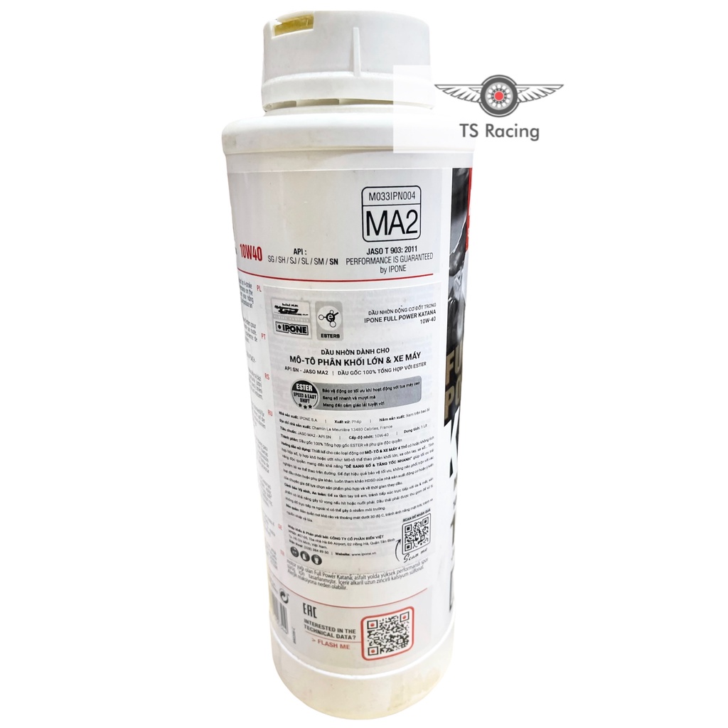 Nhớt Tổng Hợp 100% IPONE KATANA 10w40 1l Cao Cấp Chính Hãng - Xe Máy Xe PKL