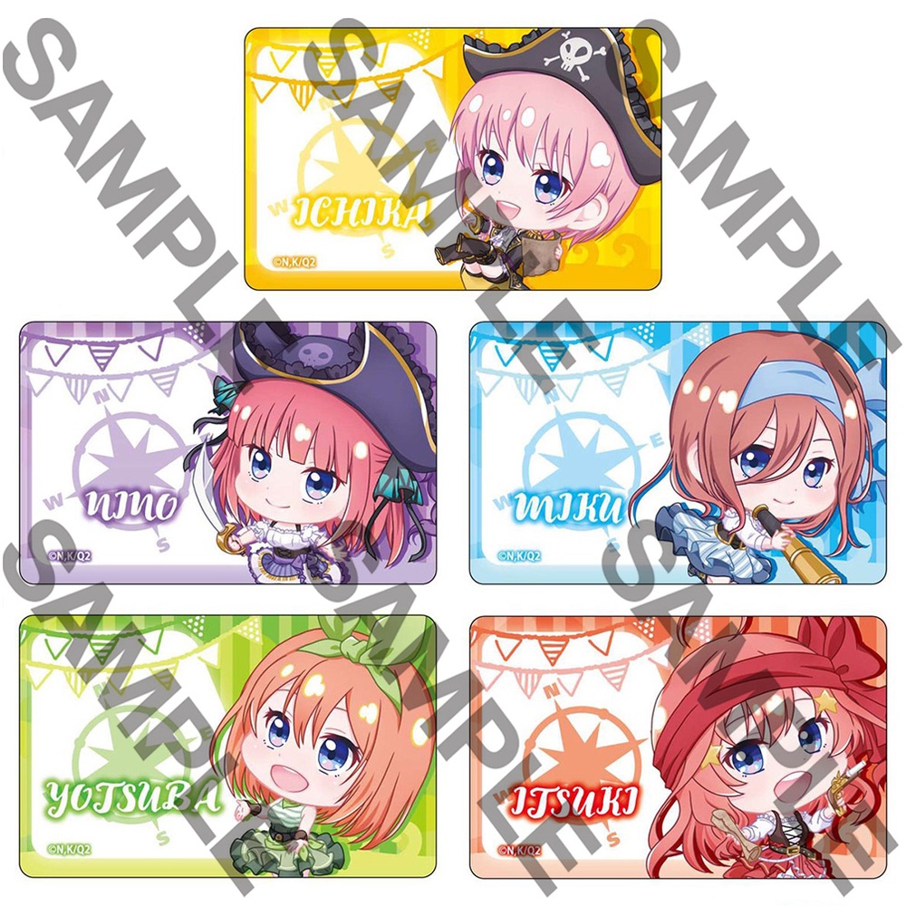 Ảnh card bo góc in hình Gotoubun No Hanayome CƯỚP BIỂN ver Nhà Có 5 Nàng Dâu thẻ bo viền 5*8cm suu tầm