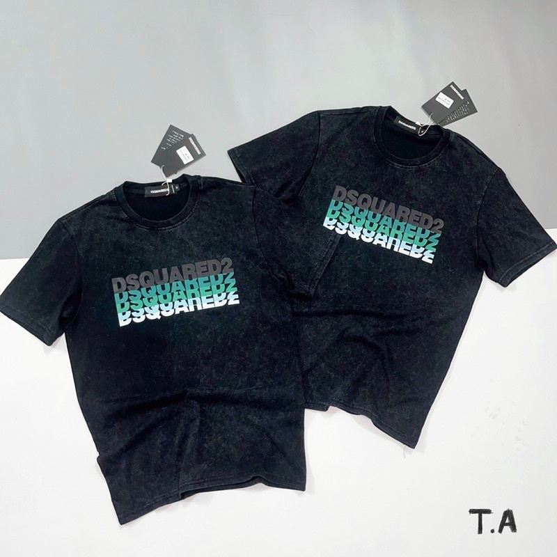 Áo phông loang DSQUARED2 form rộng đẹp- Áo thun tay lỡ Unisex nam nữ kiểu hàn quốc vải cotton HARI in hoạ tiết