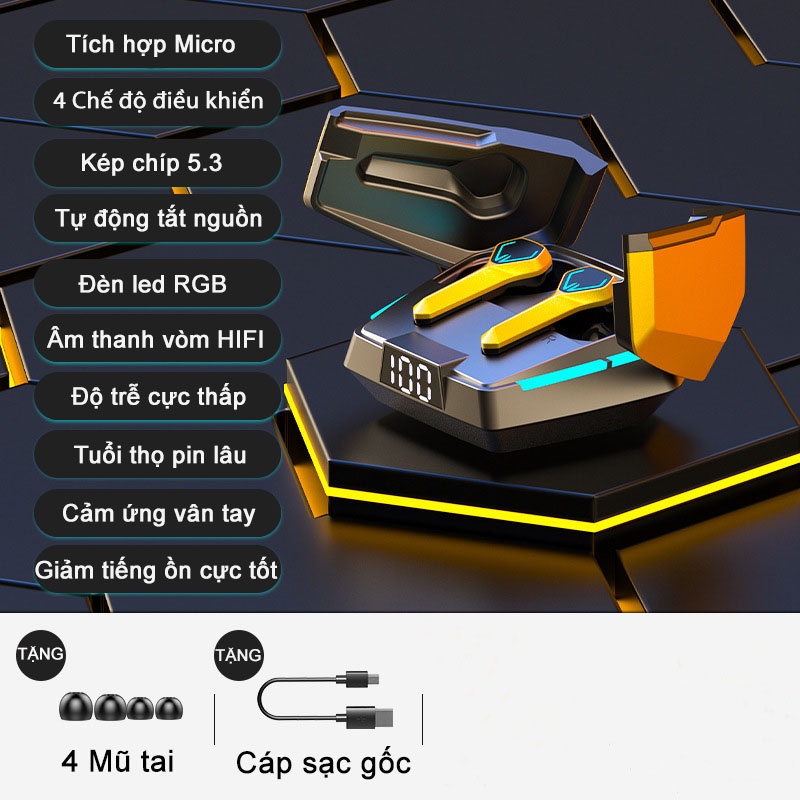 Tai Nghe Gaming JX 10 TWS Tai Nghe  Bluetooth Chơi Game Không Dây Có Mic Siêu Xe Độ Trễ Cực Thấp Pavu Tech