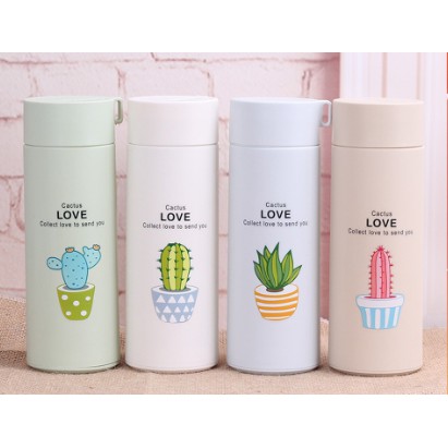 Bình Thủy Tinh Bọc Nhựa Lúa Mạch Xương Rồng Cactus Love 400ml. bình chống vỡ, chống va đập