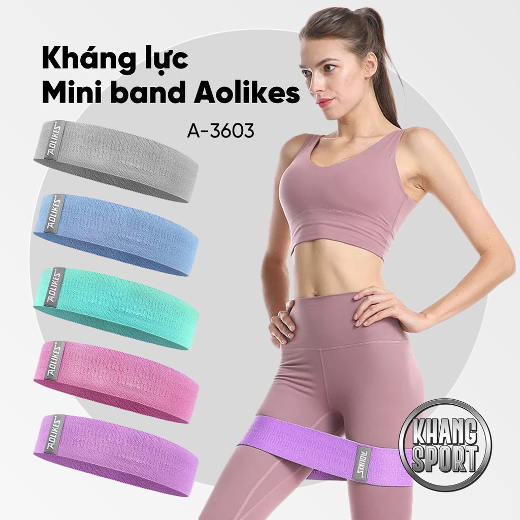 Mini Band Aolikes Có Size A-3603 | Dây Đàn Hồi Kháng Lực Miniband Vải Tập Mông, Tập Gym Chính Hãng Cao Cấp