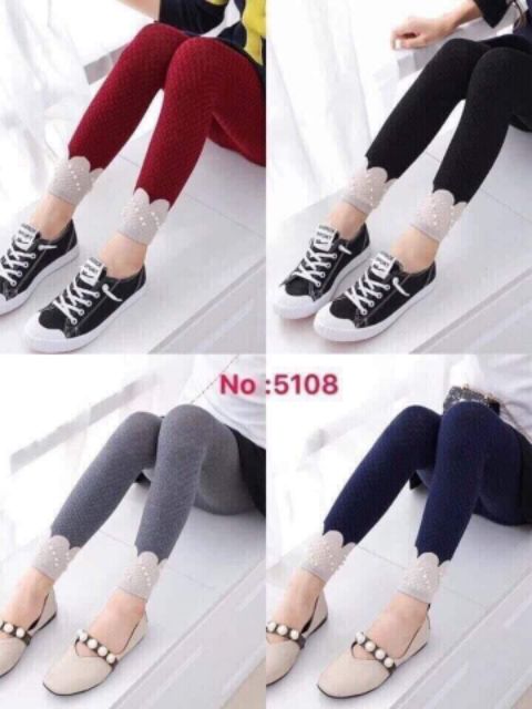 Quần legging len chân đính ngọc hàng Quảng Châu bao chất dày, mềm, ấm size 15-25kg