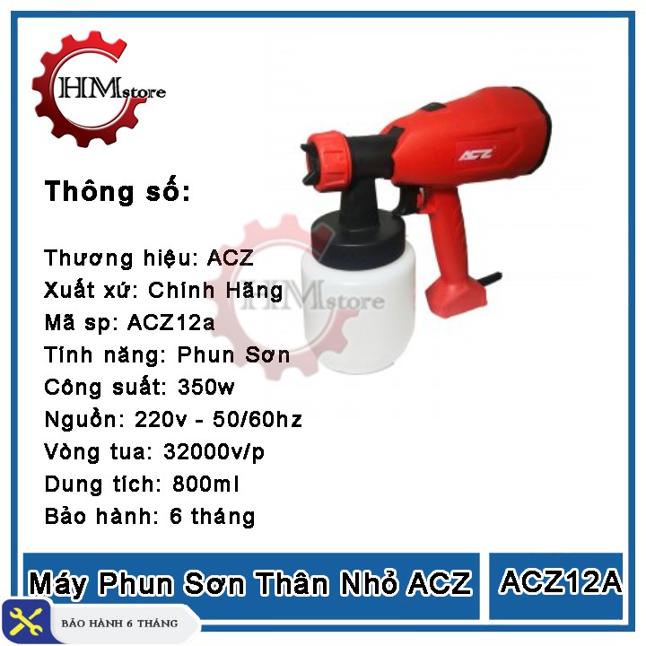 Máy Phun Sơn Mini 800ml ACZ - Máy phun sơn cầm tay ACZ12