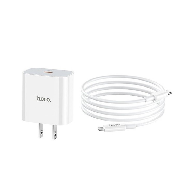 Bộ sạc nhanh Hoco C76 Plus kèm cáp Type-C to Lightning sạc nhanh 3A, PD 20W iPhone/iPad dài 1m, chân cắm ( US )