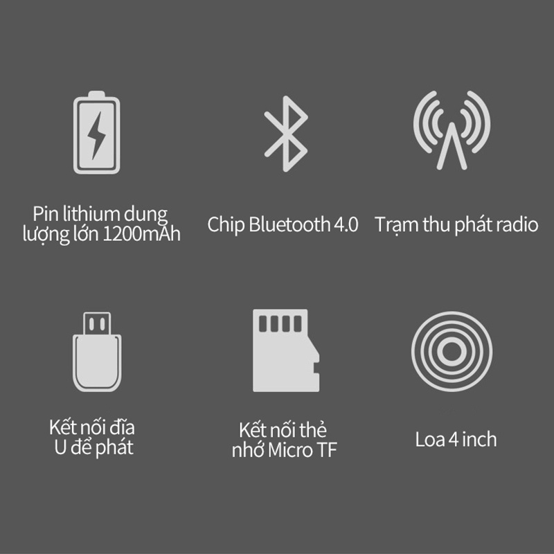 Loa Bluetooth Karaoke Công Suất Cực Lớn, Loa Trợ Giảng  XáchTay  Giảng  XáchTay ,Hỗ trợ đầu ra micrô có dây / không dây
