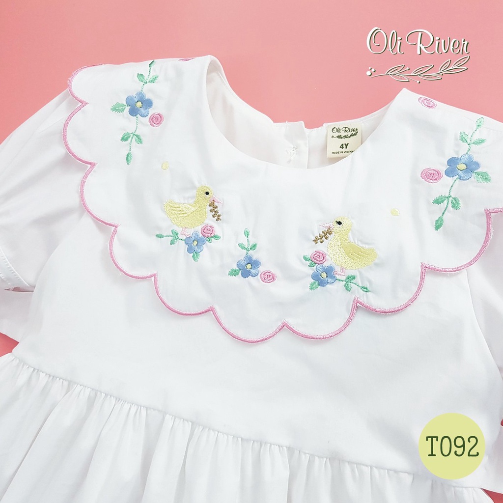ĐẦM TRẮNG BÉ GÁI CỔ VỊT THÊU HOA TIỂU THƯ 8-25KG