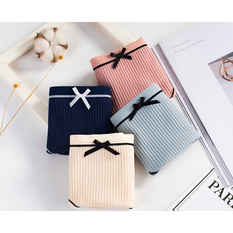 Set 10 quần Quần Lót Nữ Cotton Muji đính nơ M02 💝FREESHIP 50K | BigBuy360 - bigbuy360.vn