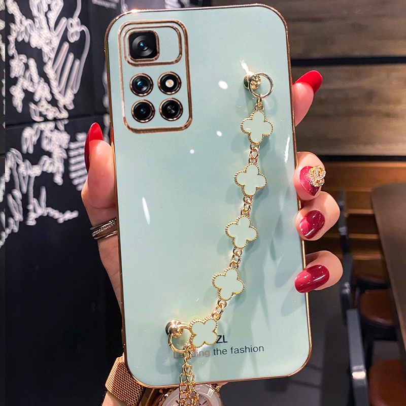 Ốp điện thoại KOOSUK silicon mềm có dây đeo tay cho Xiaomi Redmi Note 11 11S 10S 10 Pro Max