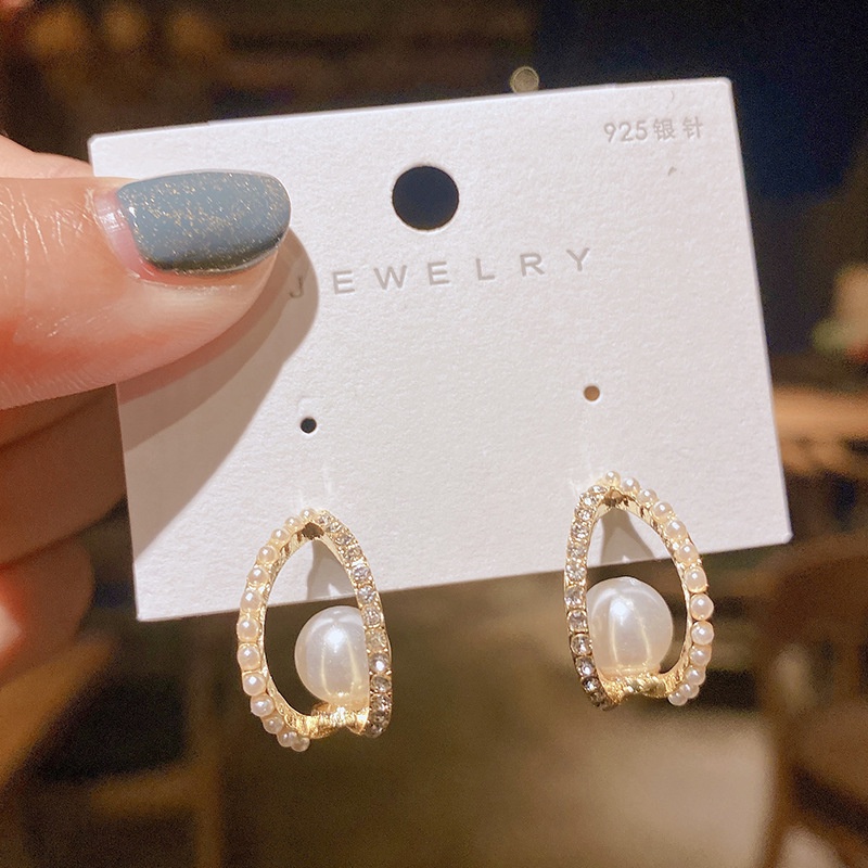 Bông Tai Thời Trang Mùa Hè 2022 Đính Ngọc Trai Phong Cách Pháp Cổ Điển