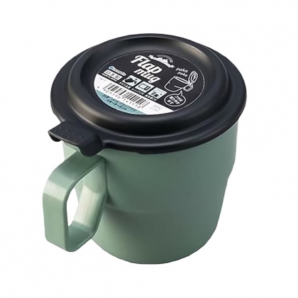 Cốc uống nước chịu nhiệt có nắp đậy Inomata Nhật Bản 360ml Nhựa PP cao cấp dùng lò vi sóng, máy rửa bát