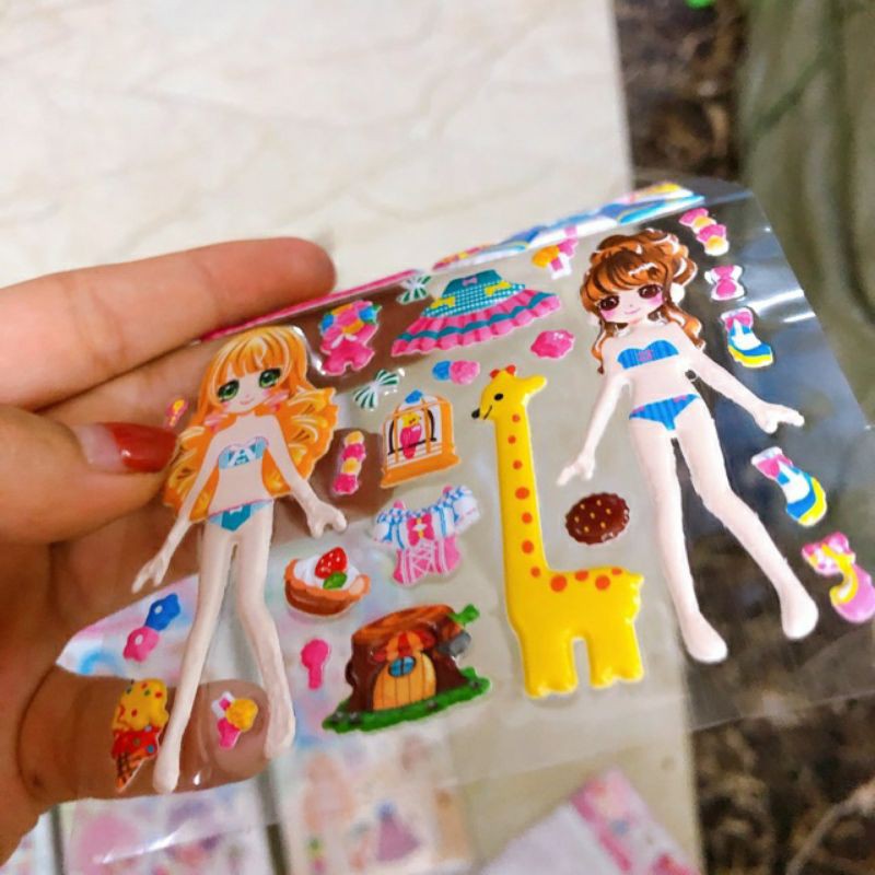 Stickr hình dán nổi cô gái thời trang