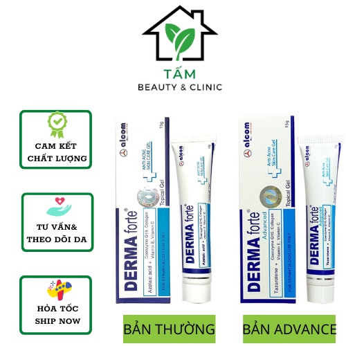 [CHÍNH HÃNG] DERMA FORTE Gel và DERMA FORTE ADVANCED 15g- Gel ngừa mụn, mờ thâm