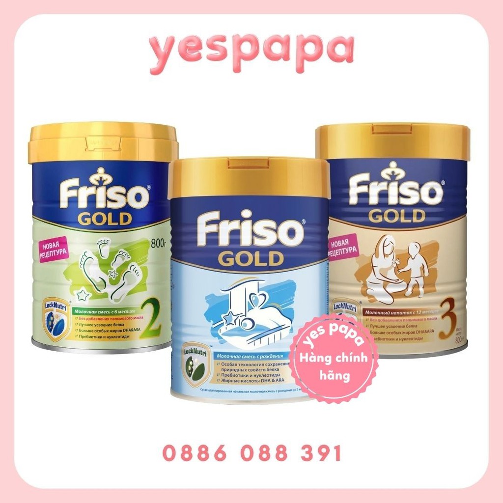 Sữa FRISO GOLD Nga đủ số 1,2,3- 800gr
