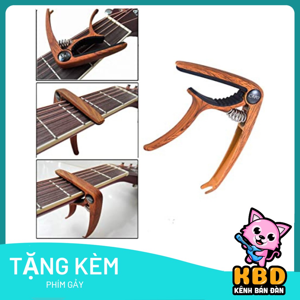 [CAO CẤP] Capo kẹp đàn guitar acoustic / guitar classic bằng kim loại sáng bóng (TẶNG PHÍM GẢY)