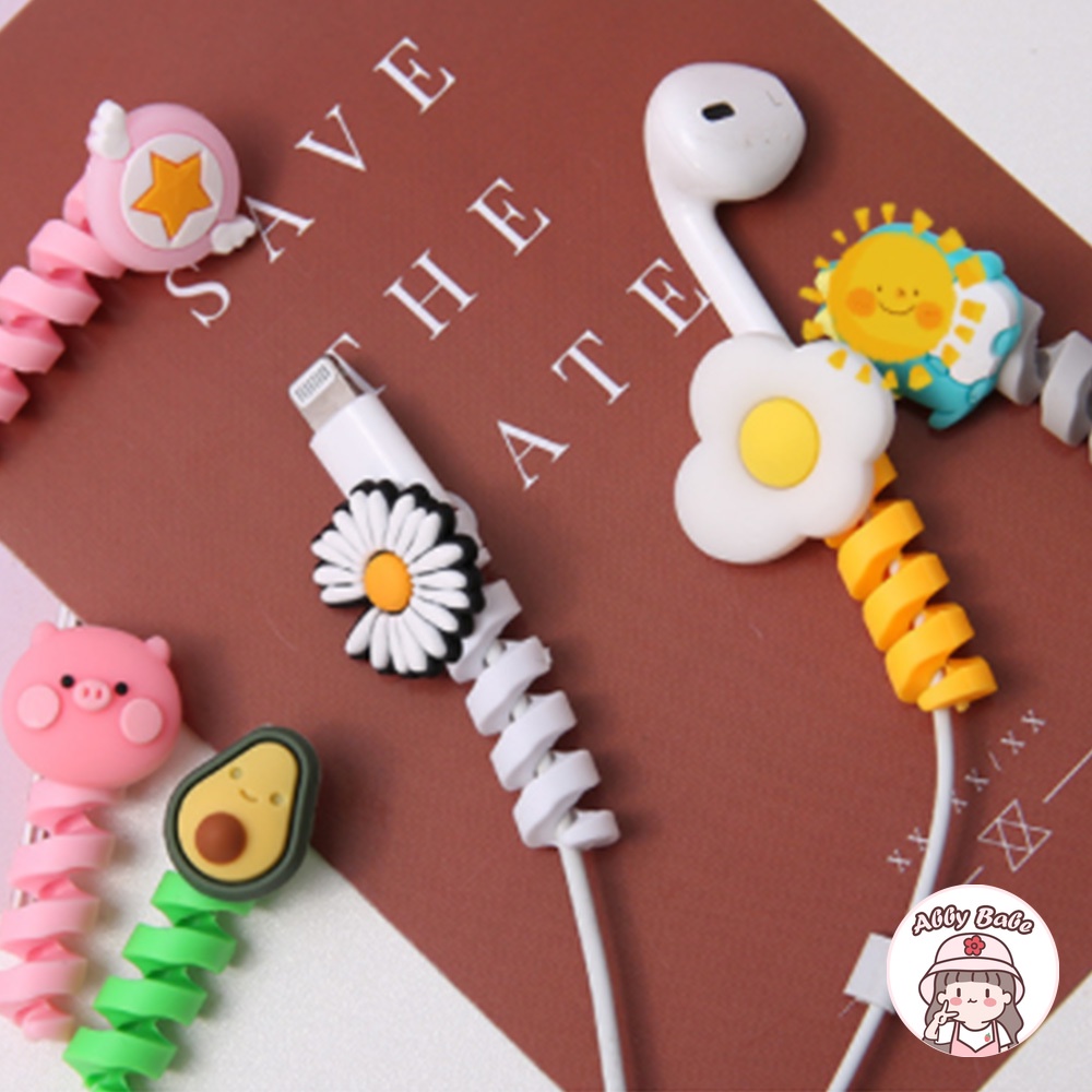 Phụ Kiện Bảo Vệ Đầu Dây Cáp Tai Nghe Chống Gãy Hình Cô Gái Dễ Thương