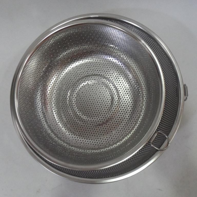 Rổ inox 304 không gỉ siêu bền dùng rửa rau, đựng hoa quả an toàn